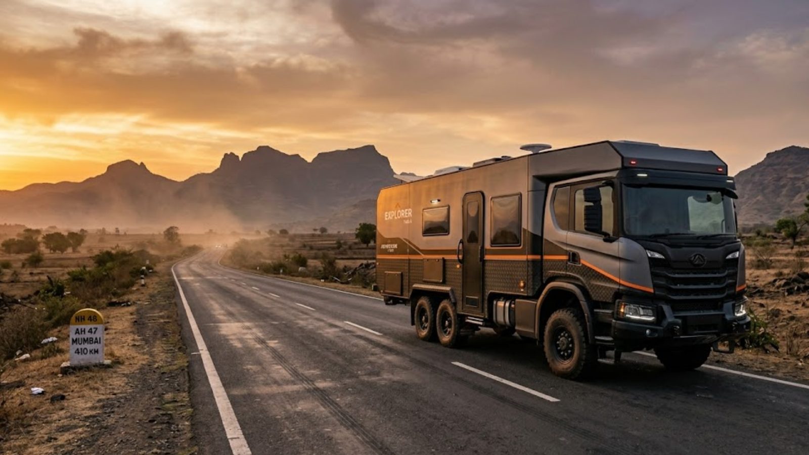 Caravan on an open road in India — caravanmanufacturer.com sourcing specialist